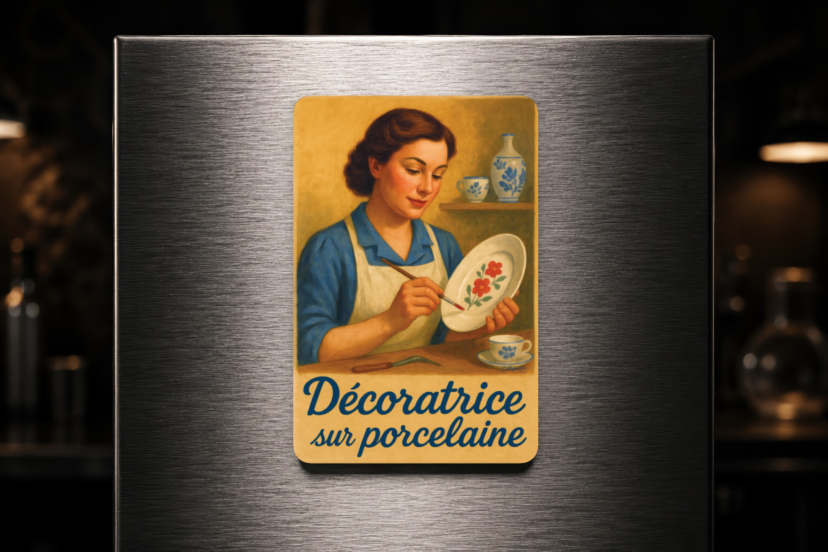 Mockup magnet 05 — Magnet Décoratrice sur porcelaine