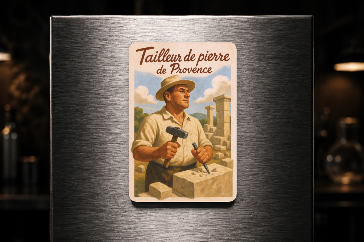 Mockup magnet 05 — Magnet Tailleur de pierre de Provence