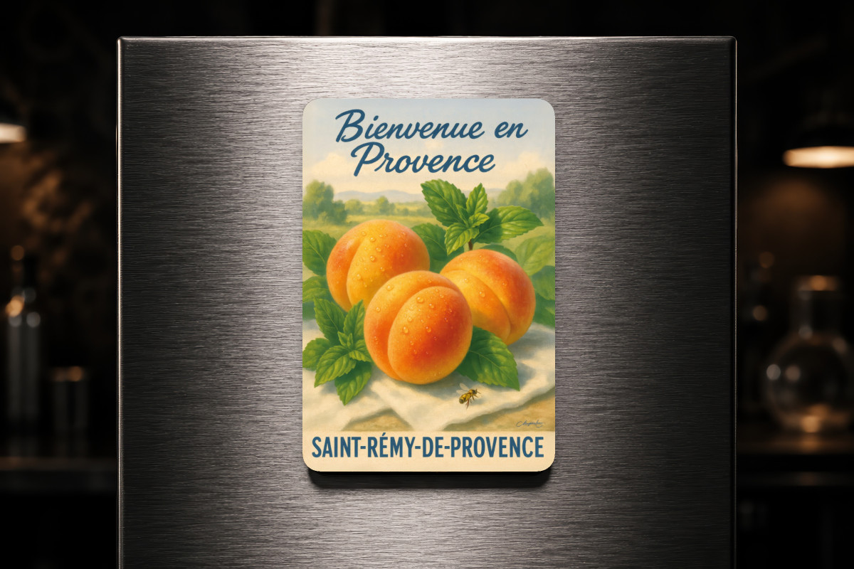 Mockup magnet 05 — Magnet Chaleur d’été – Abricot au parfum du Sud