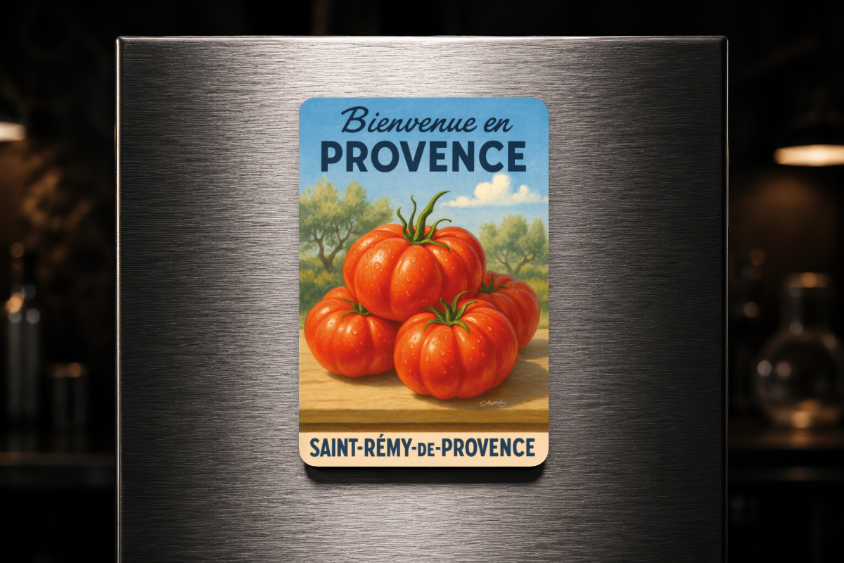 Mockup magnet 05 — Magnet Trésor d’été – Tomate de Provence