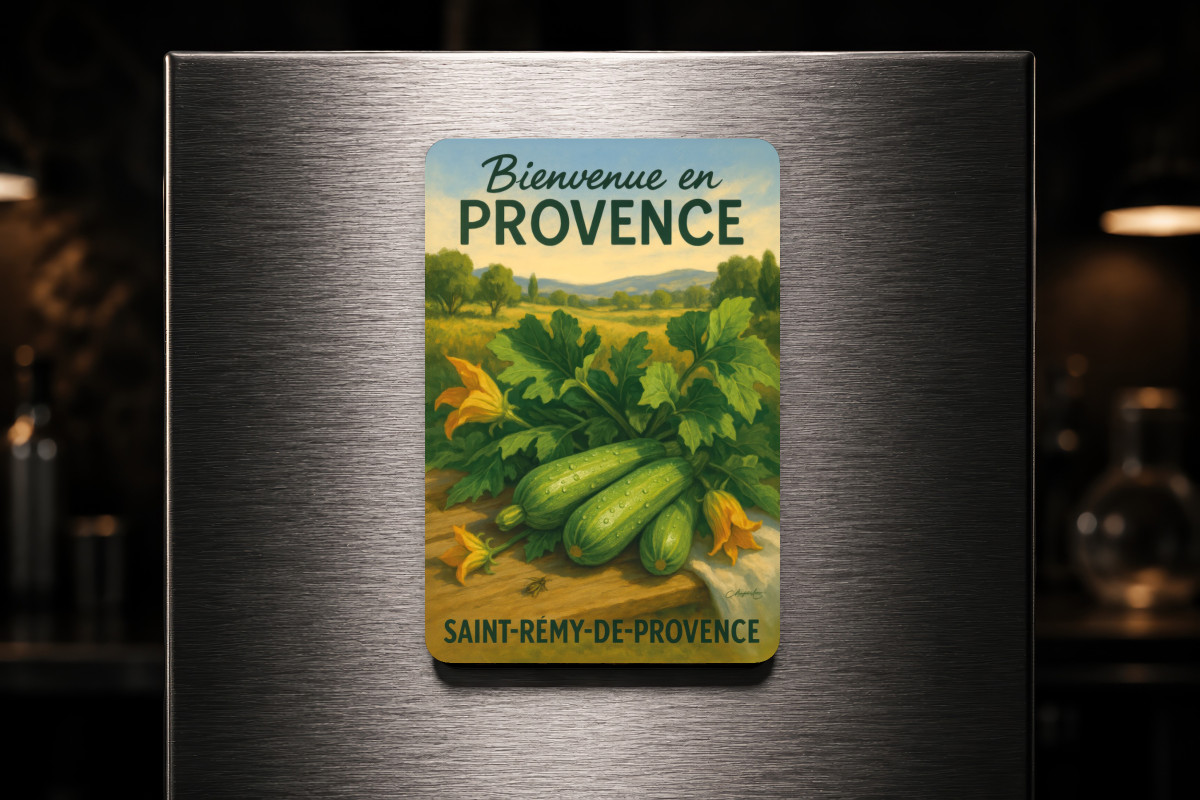 Mockup magnet 05 — Magnet Courgettes de Provence – Fraîcheur du Jardin