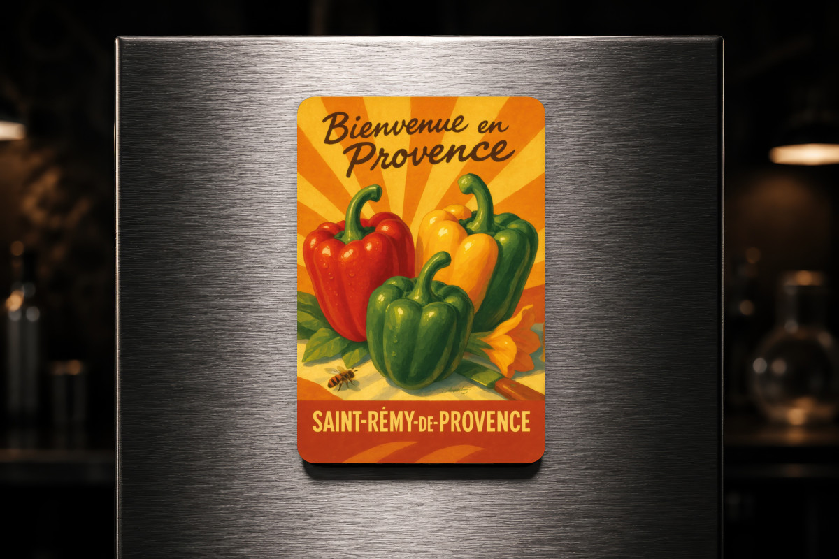 Mockup magnet 05 — Magnet Poivrons de Provence – Couleurs du Midi