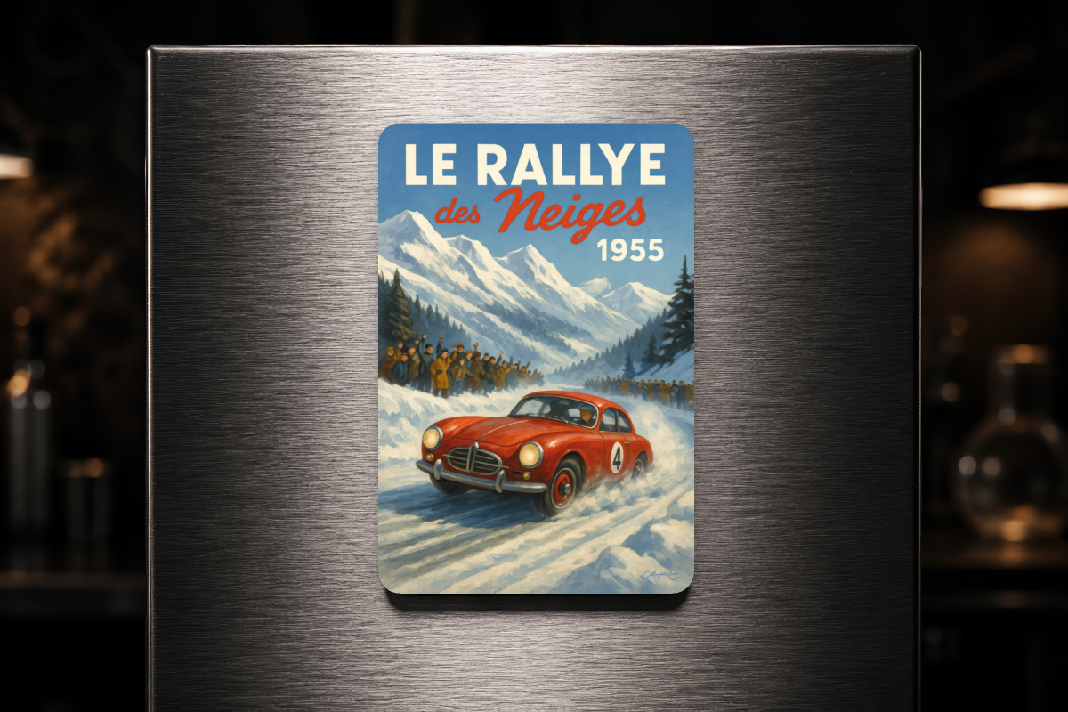 Mockup magnet 05 — Magnet Le Rallye des neiges 1955