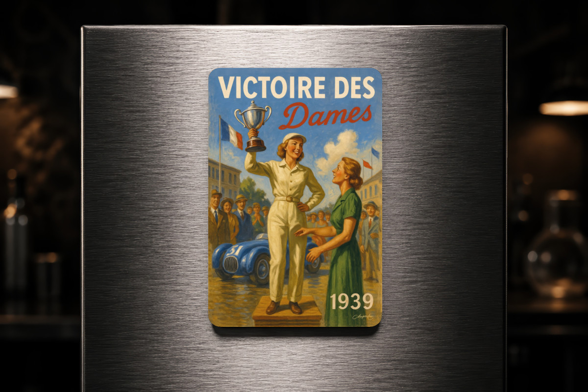 Mockup magnet 05 — Magnet Championne en Blanc – 1939