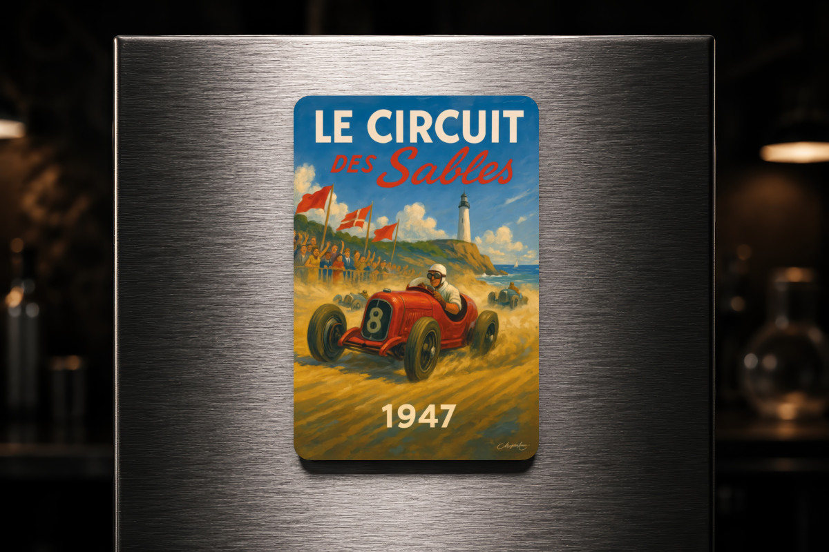 Mockup magnet 05 — Magnet Le Circuit des Sables 1947