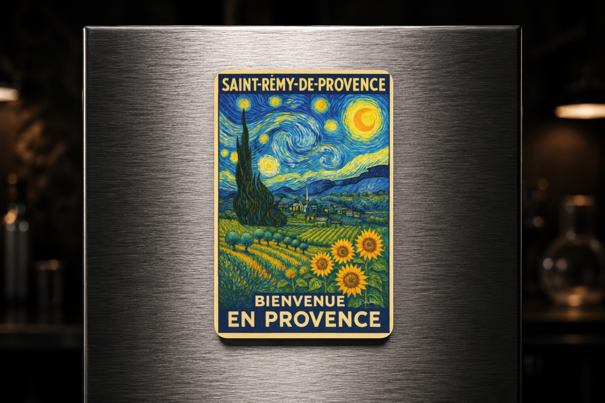 Mockup magnet 05 — Magnet Saint-Rémy-de-Provence : Sous les Étoiles de Vincent