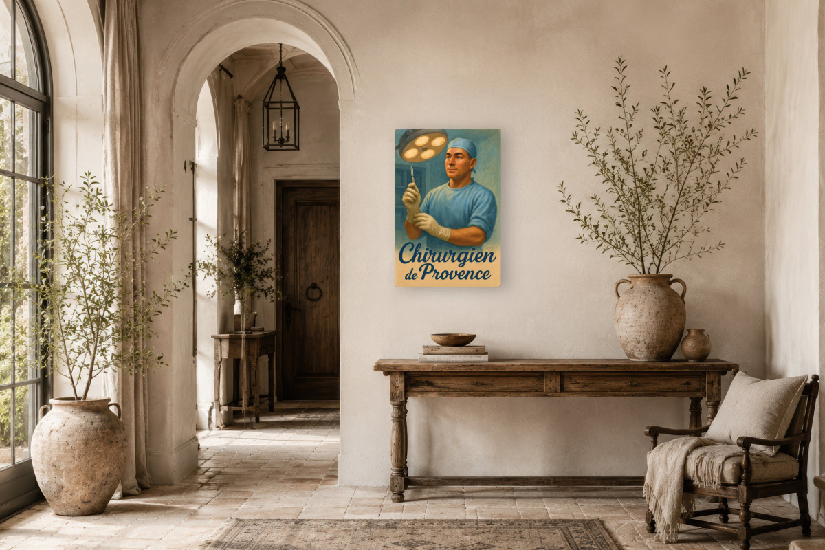 V01-15, Affiche vintage métiers anciens - Chirurgien de Provence