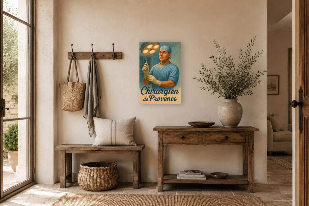 V01-21, Affiche vintage métiers anciens - Chirurgien de Provence