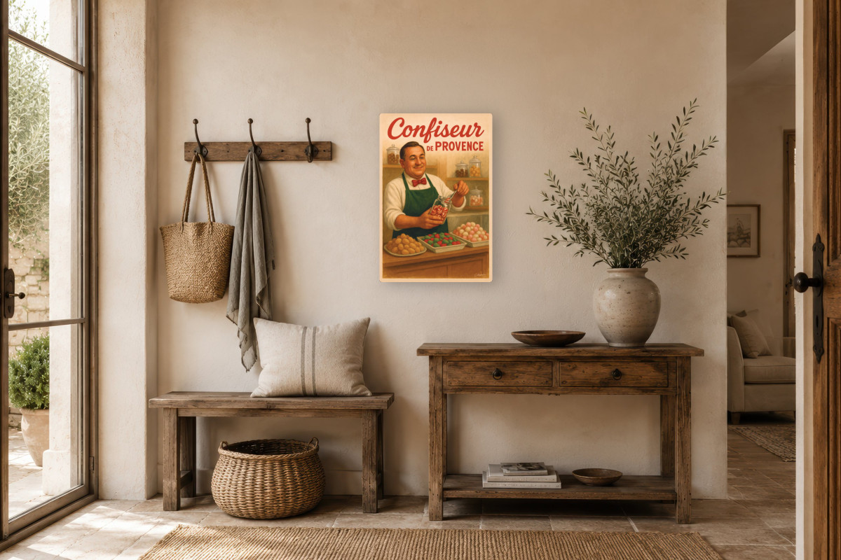 V01-21, Affiche vintage métiers anciens - Confiseur de Provence