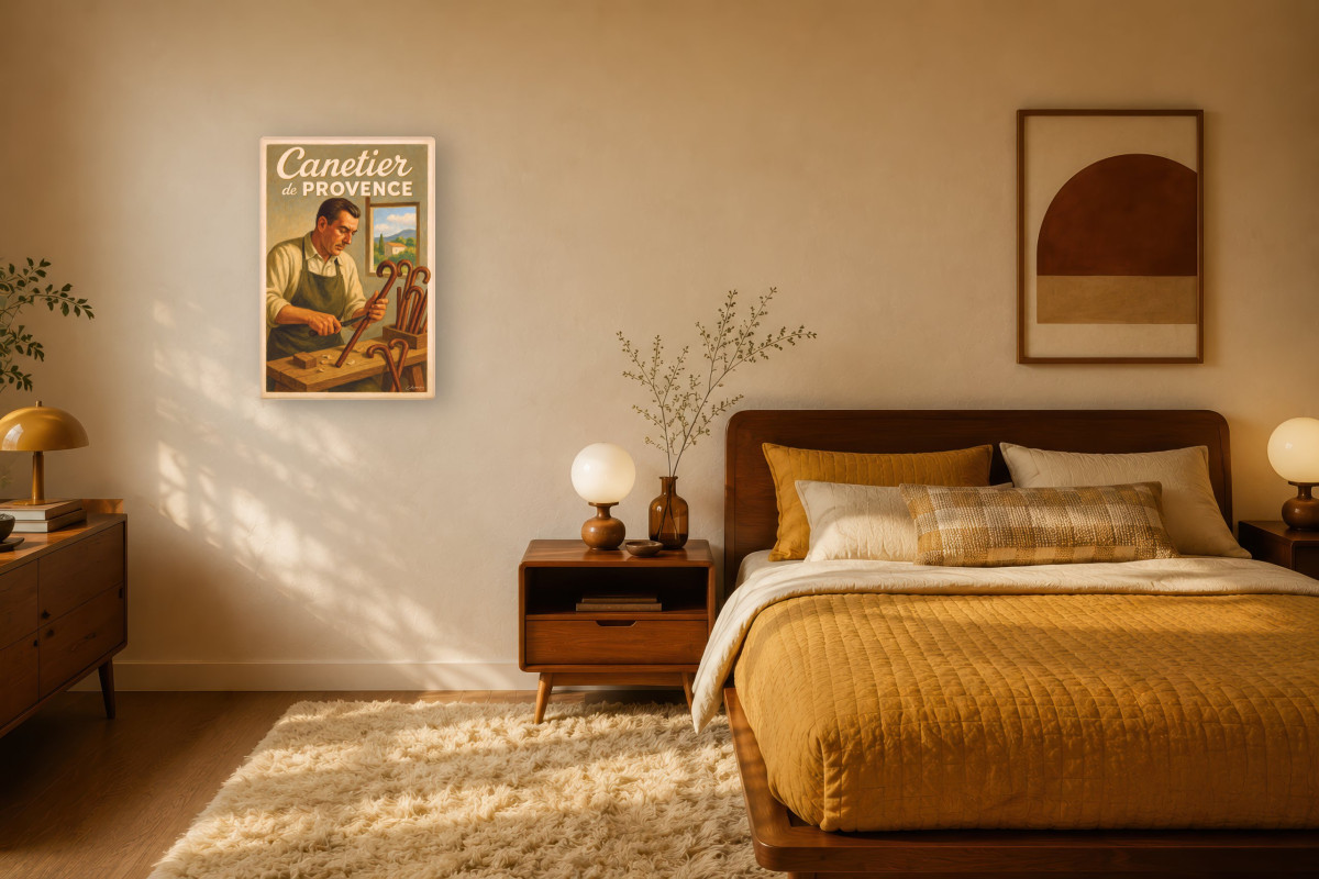 V03-15, Affiche vintage métiers anciens - Canetier de Provence