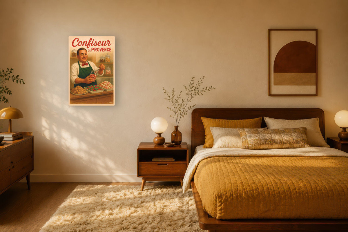 V03-15, Affiche vintage métiers anciens - Confiseur de Provence