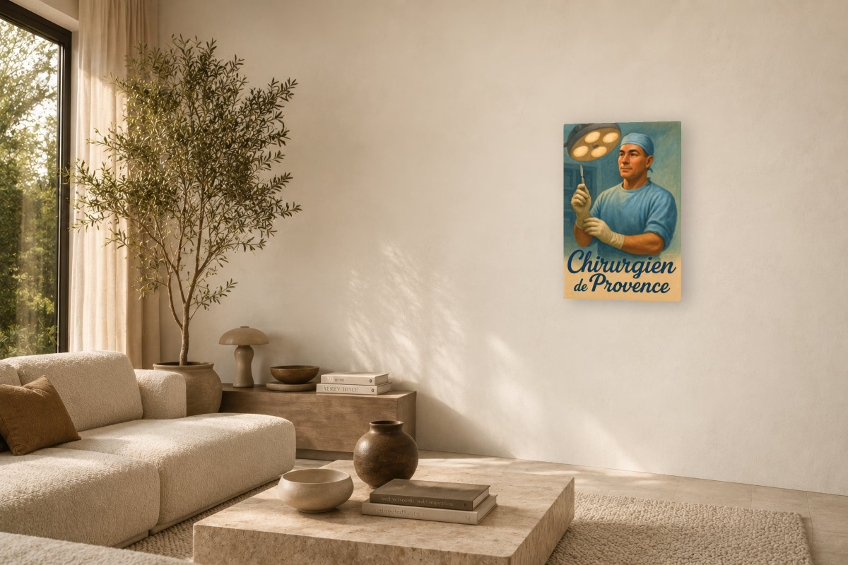 V03-02, Affiche vintage métiers anciens - Chirurgien de Provence