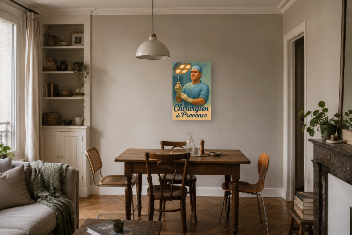 V04-12, Affiche vintage métiers anciens - Chirurgien de Provence
