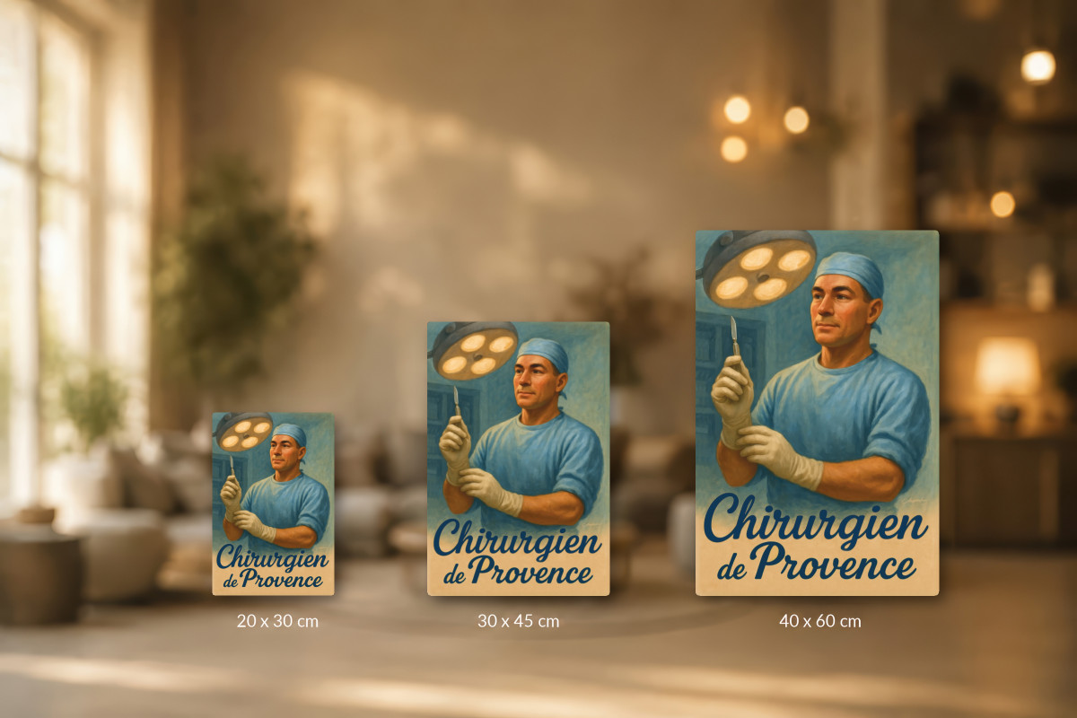 Collection 40x60, Affiche vintage métiers anciens - Chirurgien de Provence