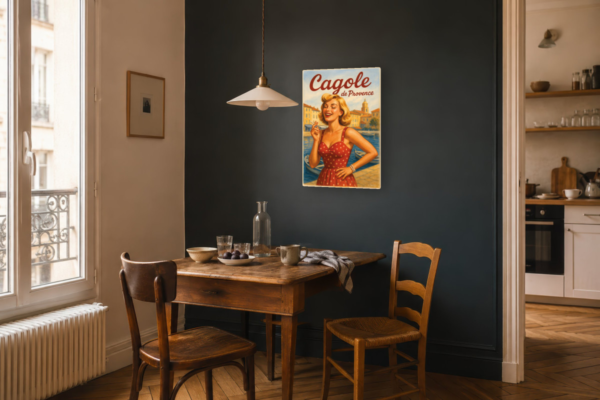 V04-05, Affiche vintage Provence - Cagole de Provence - Rieuse et radieuse