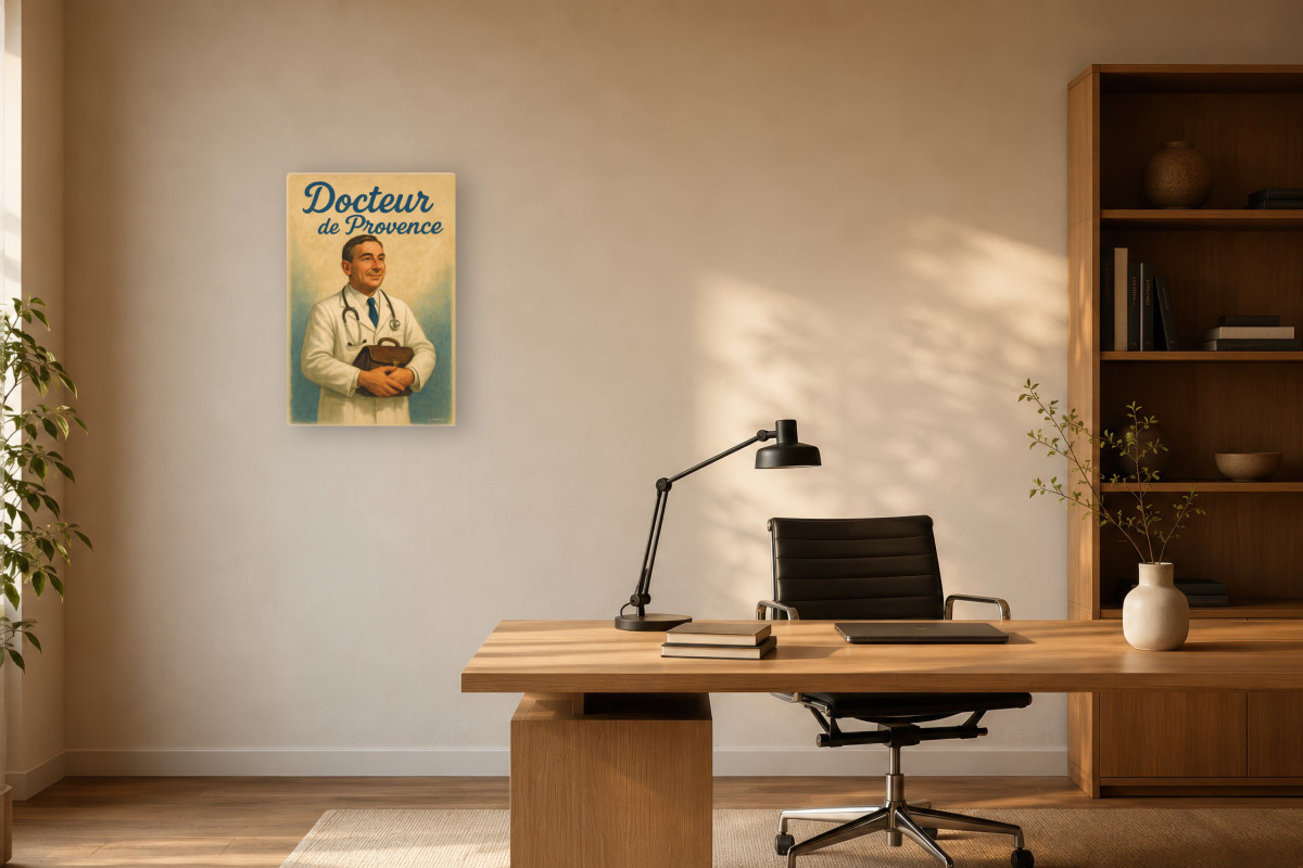 V03-13, Affiche vintage métiers anciens - Docteur de Provence