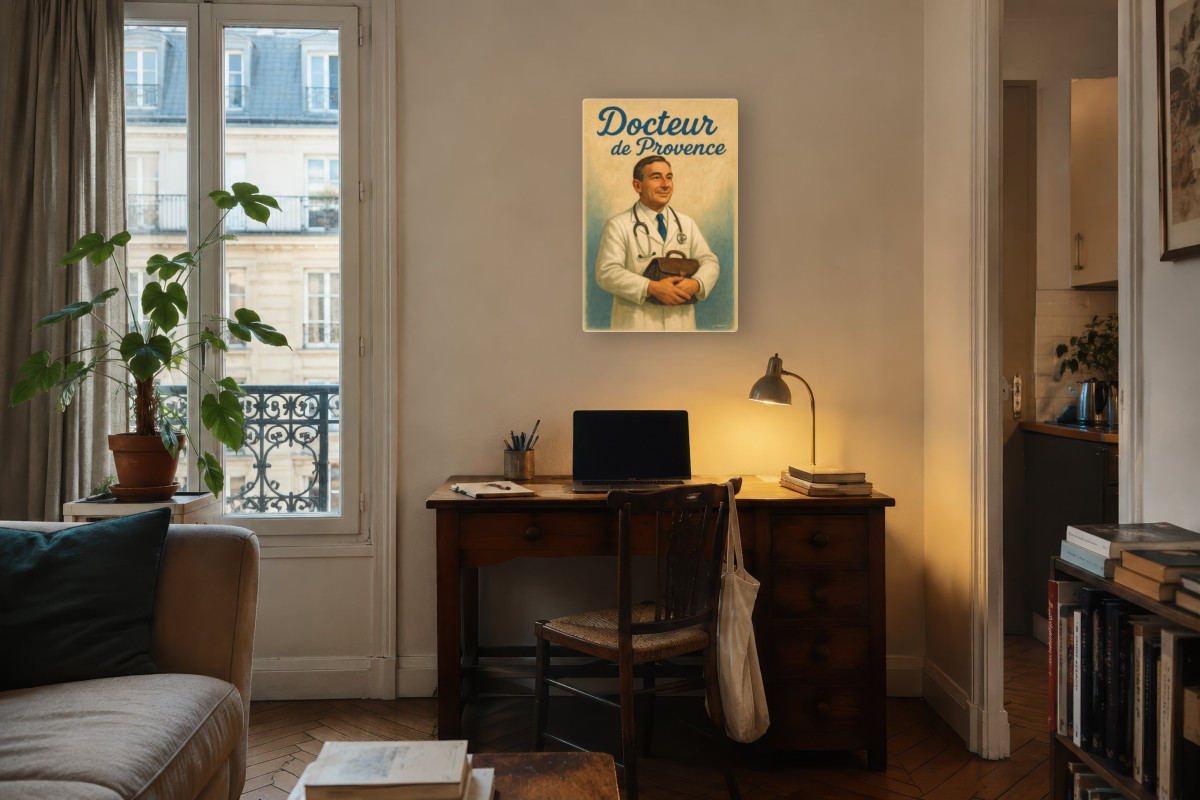V04-11, Affiche vintage métiers anciens - Docteur de Provence