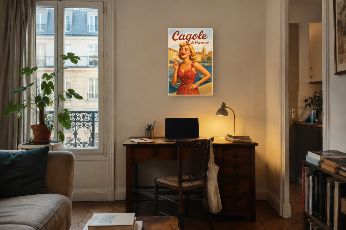 V04-11, Affiche vintage Provence - Cagole de Provence - Rieuse et radieuse