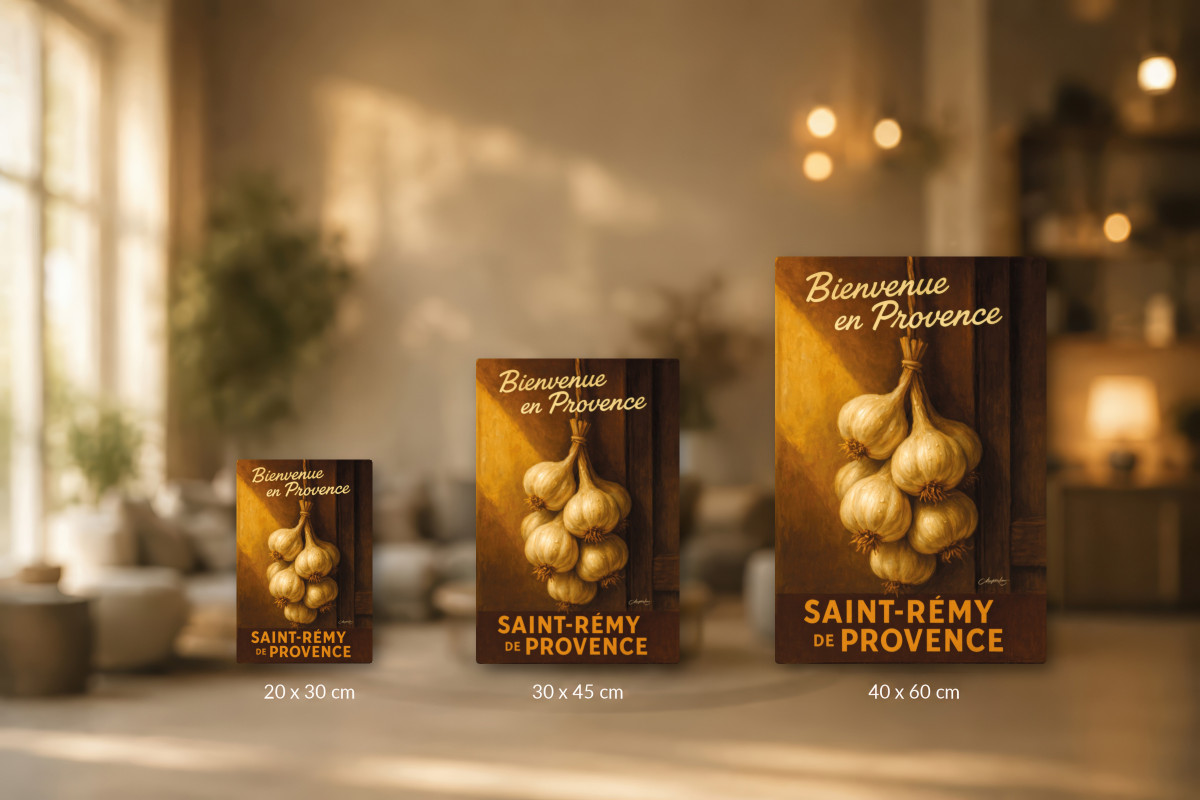 Collection 40x60, Affiche vintage botanique - Ail de Provence - Bouquet du Terroir