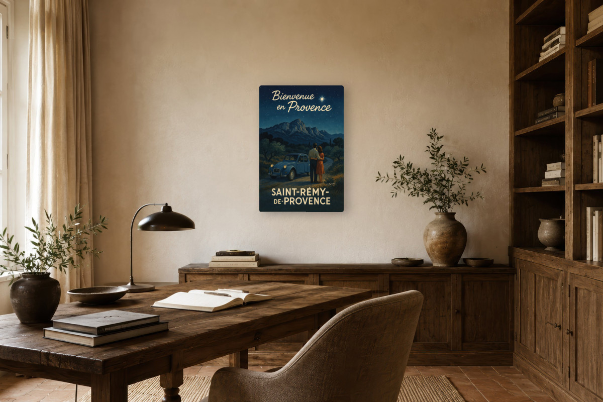 V01-04, Affiche vintage Provence - Échappée belle - Saint-Rémy sous les étoiles