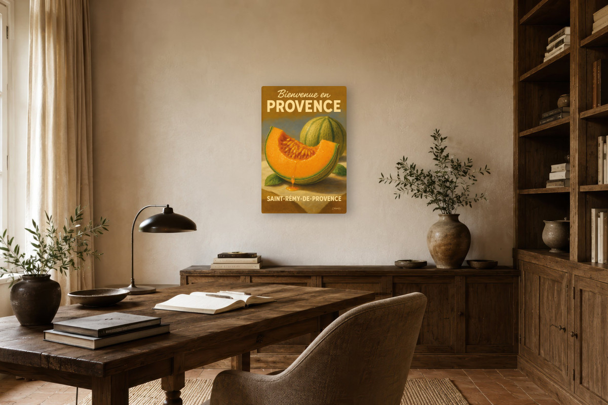 V01-04, Affiche vintage botanique - Melon de Saint-Rémy - Chair d’Été