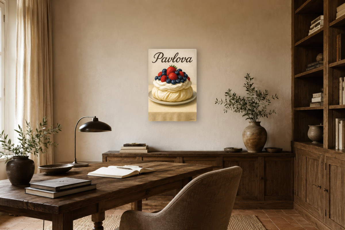 V01-04, Affiche vintage gourmandise - Pavlova - Le ballet des saveurs