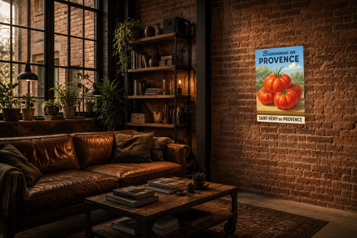 V02-08, Affiche vintage botanique - Trésor d’été - Tomate de Provence