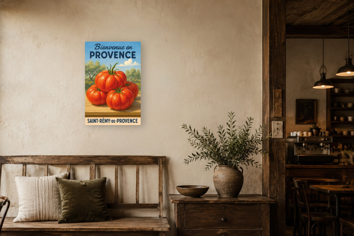 V01-05, Affiche vintage botanique - Trésor d’été - Tomate de Provence