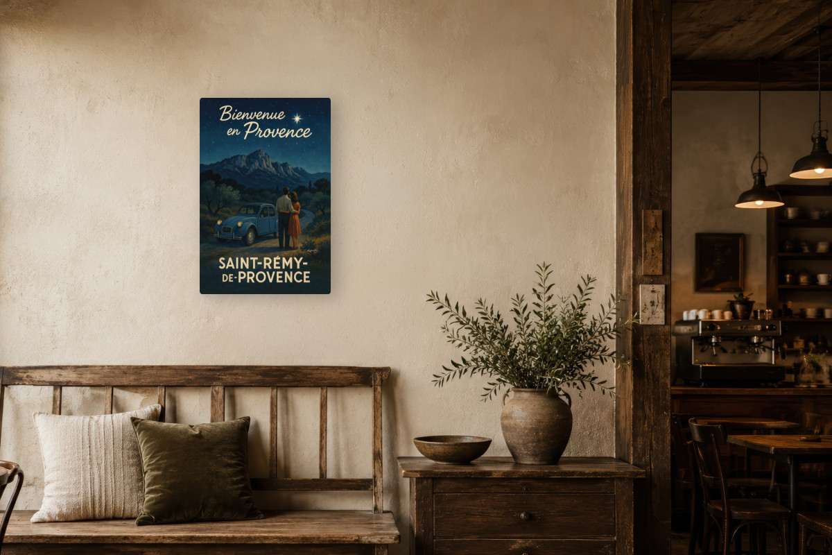 V01-05, Affiche vintage Provence - Échappée belle - Saint-Rémy sous les étoiles