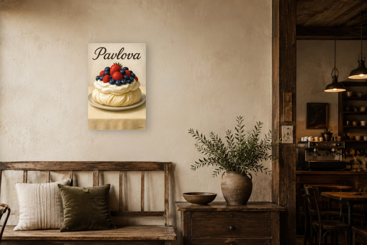 V01-05, Affiche vintage gourmandise - Pavlova - Le ballet des saveurs