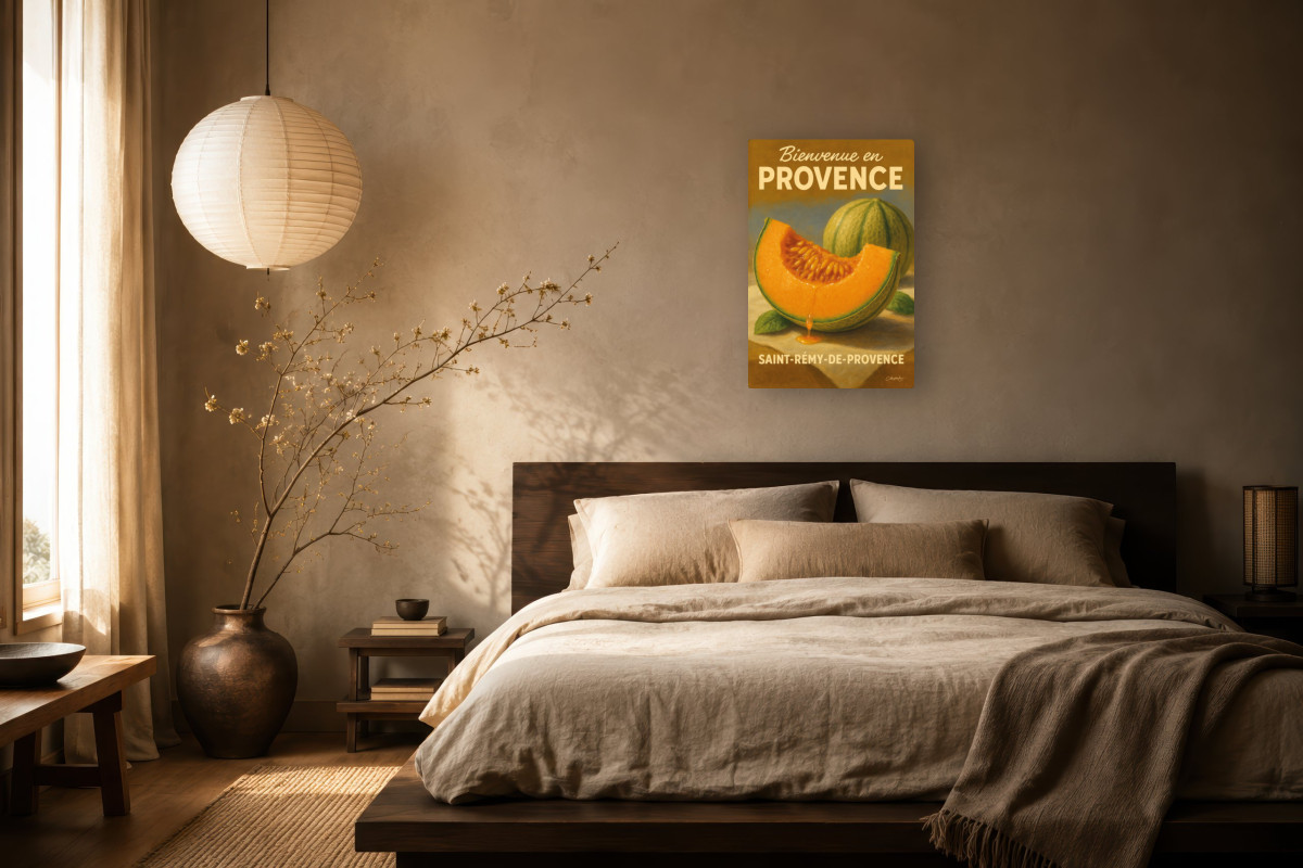 V03-14, Affiche vintage botanique - Melon de Saint-Rémy - Chair d’Été