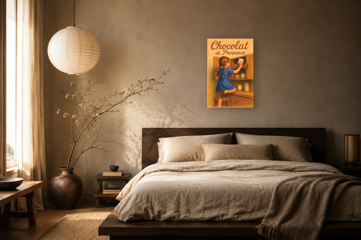 V03-14, Affiche vintage gourmandise - Chocolat de Provence - L’envie gourmande