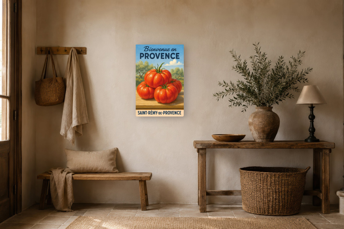 V01-03, Affiche vintage botanique - Trésor d’été - Tomate de Provence