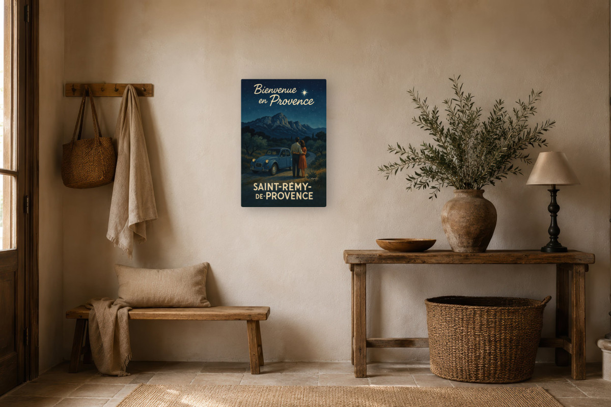 V01-03, Affiche vintage Provence - Échappée belle - Saint-Rémy sous les étoiles