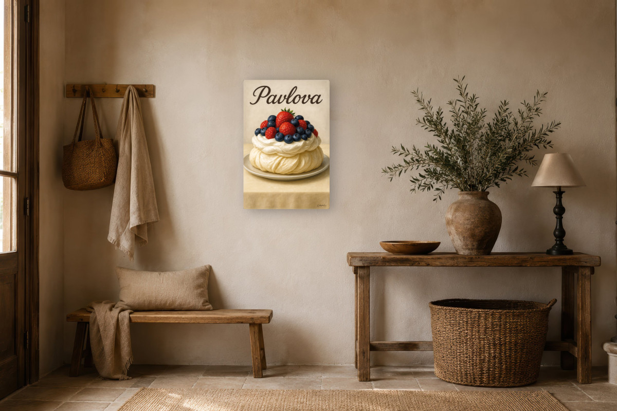 V01-03, Affiche vintage gourmandise - Pavlova - Le ballet des saveurs
