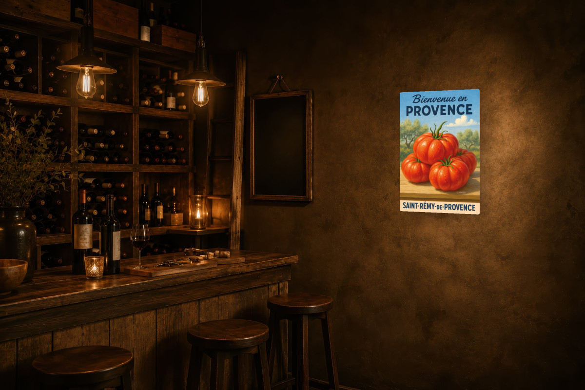V02-21, Affiche vintage botanique - Trésor d’été - Tomate de Provence