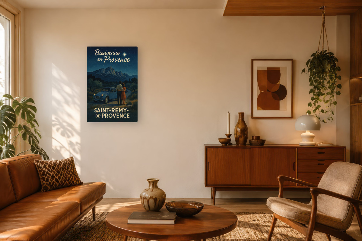 V03-04, Affiche vintage Provence - Échappée belle - Saint-Rémy sous les étoiles