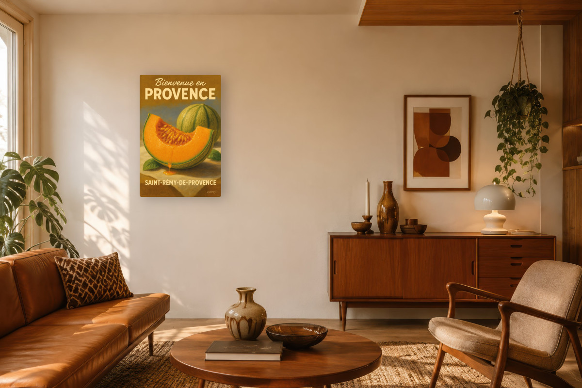 V03-04, Affiche vintage botanique - Melon de Saint-Rémy - Chair d’Été