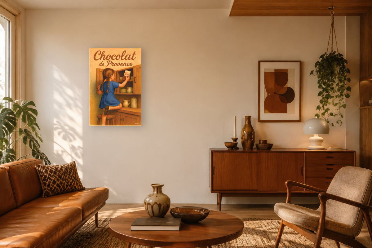 V03-04, Affiche vintage gourmandise - Chocolat de Provence - L’envie gourmande