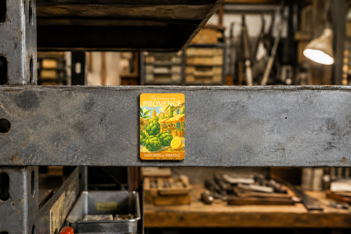 Mockup magnet 08 — Magnet Légumes du marché – Artichaut de Saint-Rémy