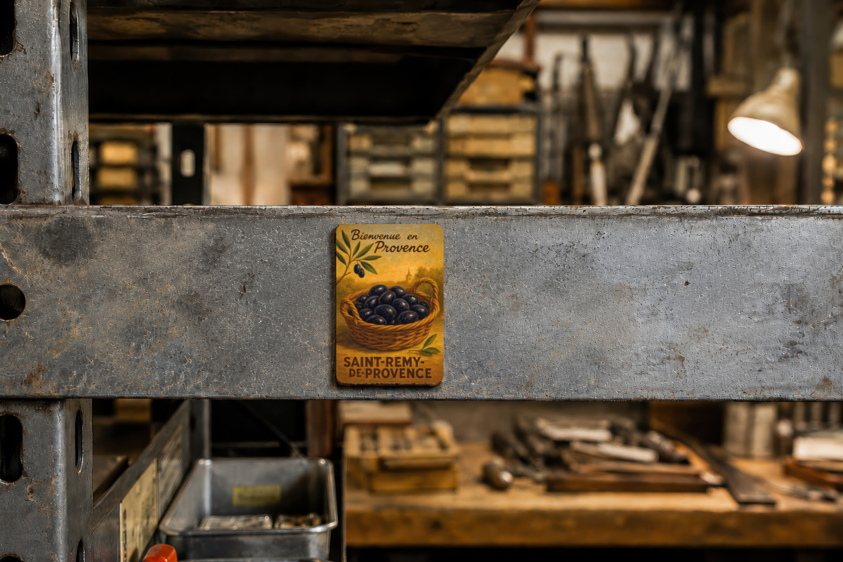 Mockup magnet 08 — Magnet L’or noir de Provence – Panier d’olives