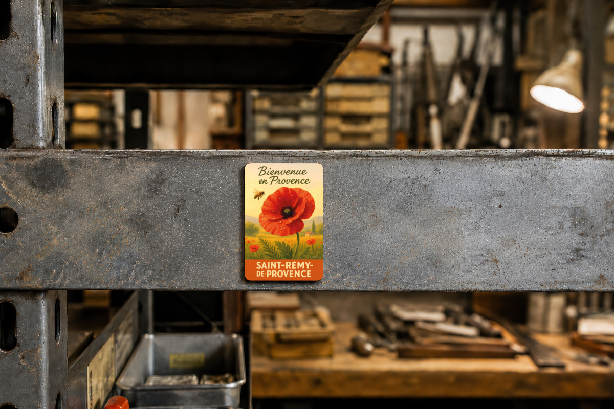 Mockup magnet 08 — Magnet Matin rouge – Coquelicot en Provence