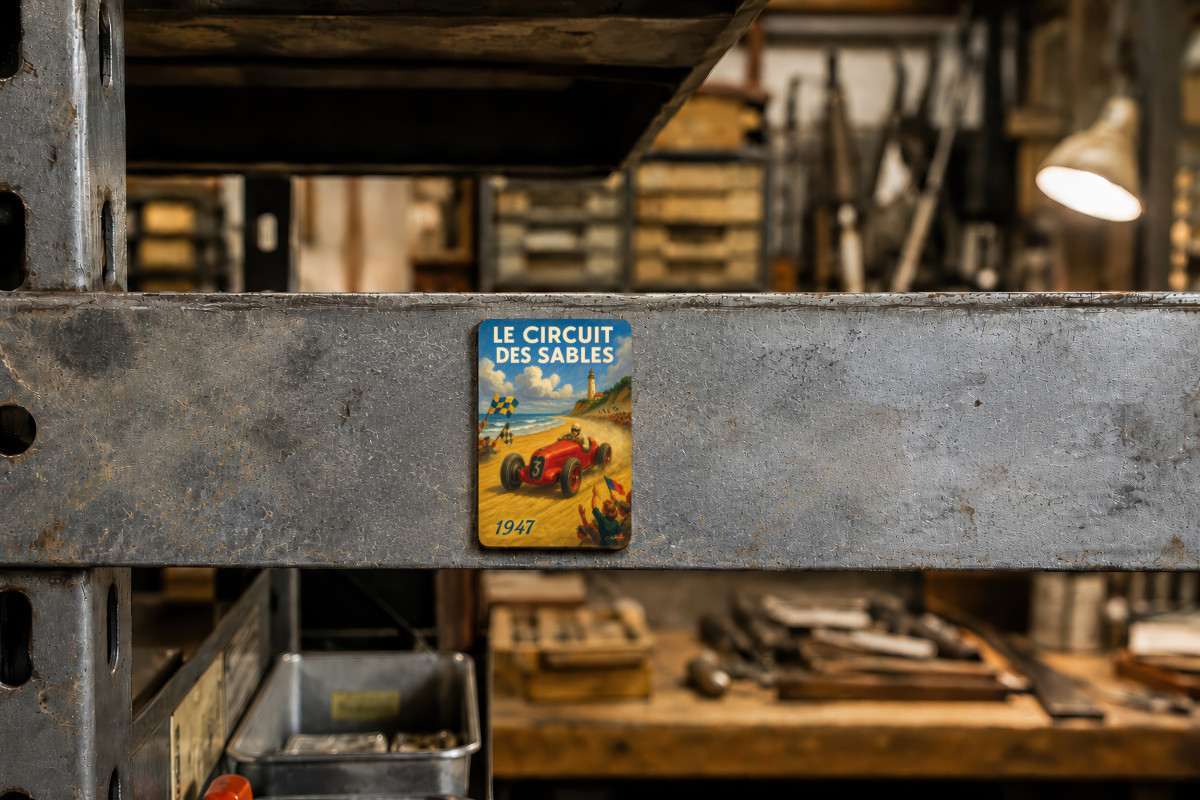 Mockup magnet 08 — Magnet Les Bolides de la Plage – 1947