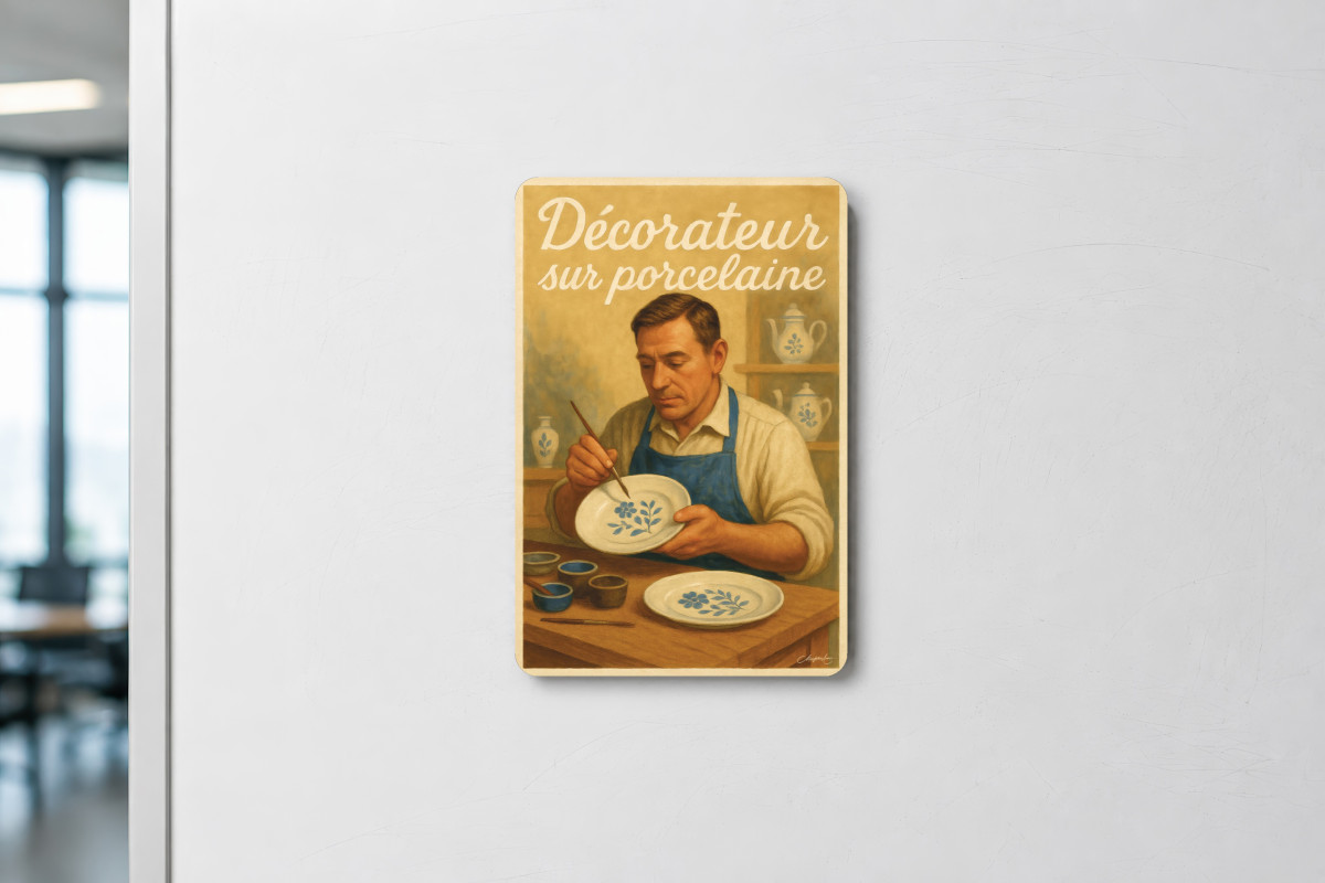 Mockup magnet 09 — Magnet Décorateur sur porcelaine