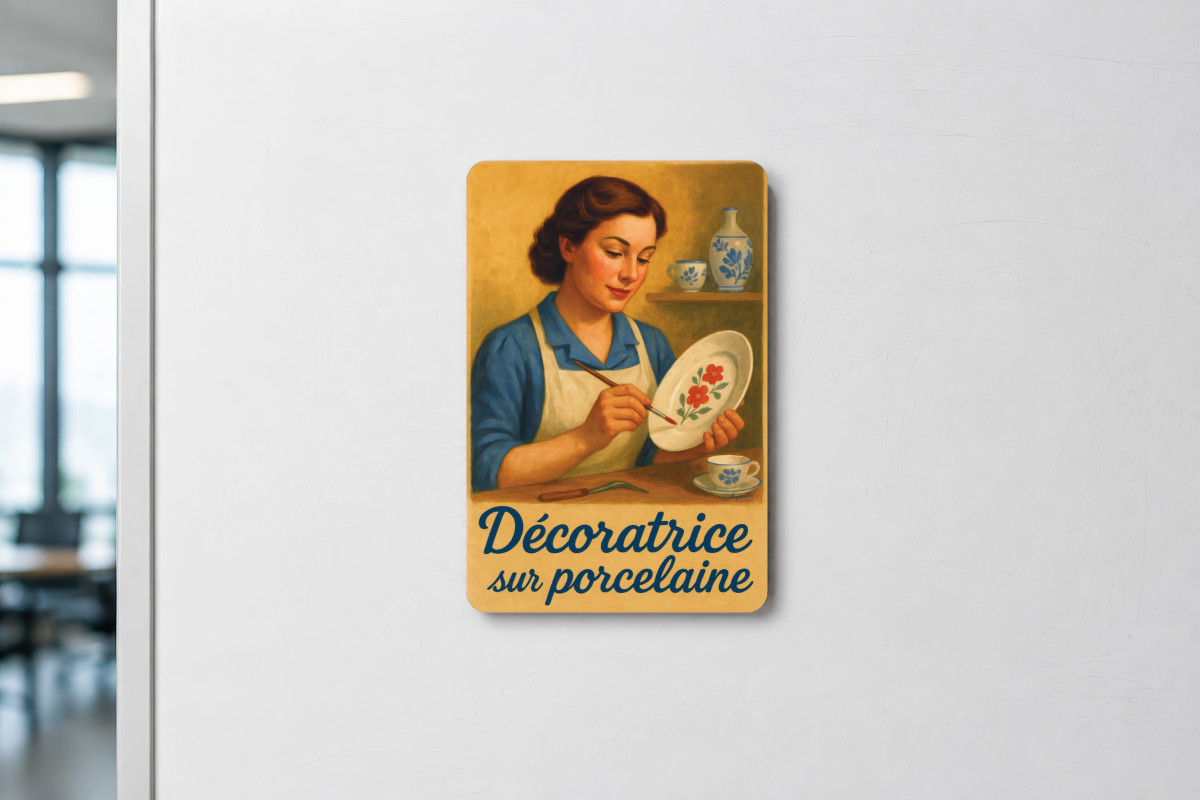 Mockup magnet 09 — Magnet Décoratrice sur porcelaine