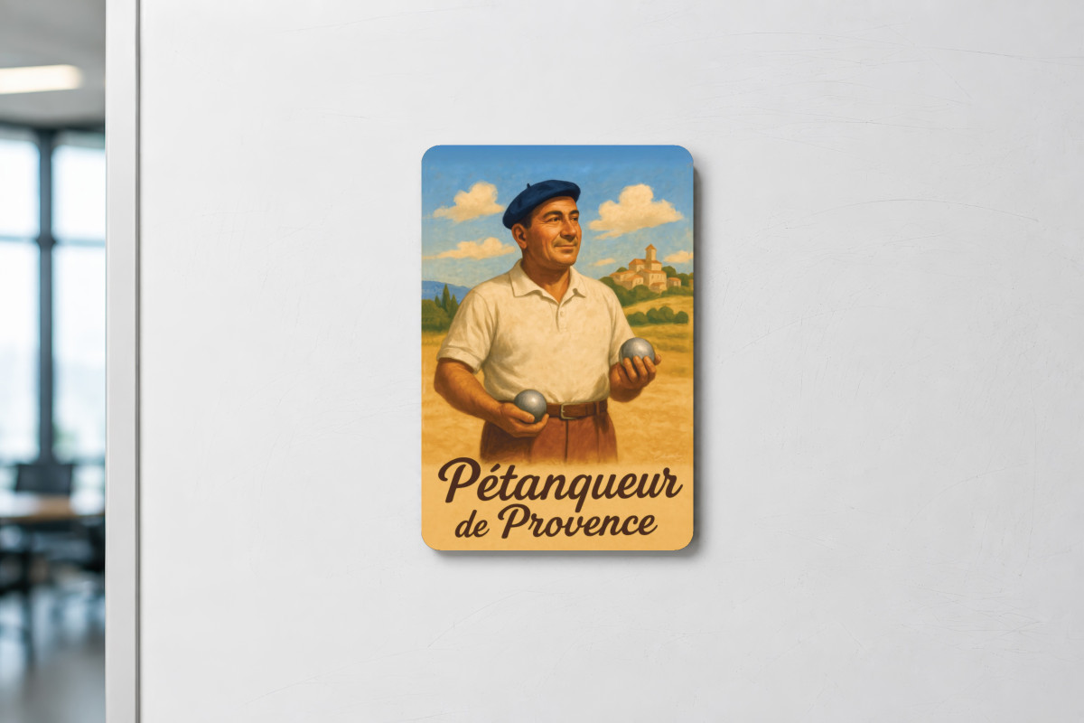 Mockup magnet 09 — Magnet Pétanqueur de Provence