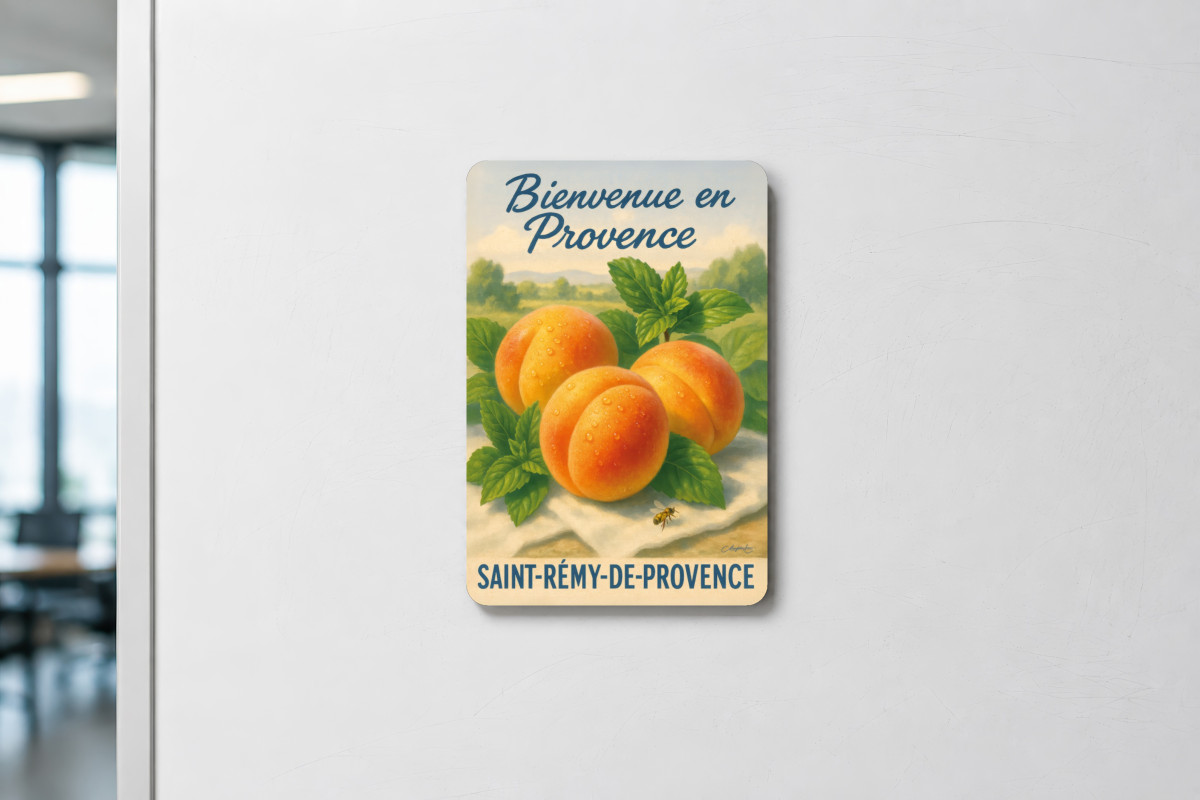 Mockup magnet 09 — Magnet Chaleur d’été – Abricot au parfum du Sud