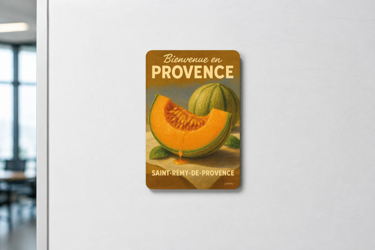 Mockup magnet 09 — Magnet Melon de Saint-Rémy – Chair d’Été
