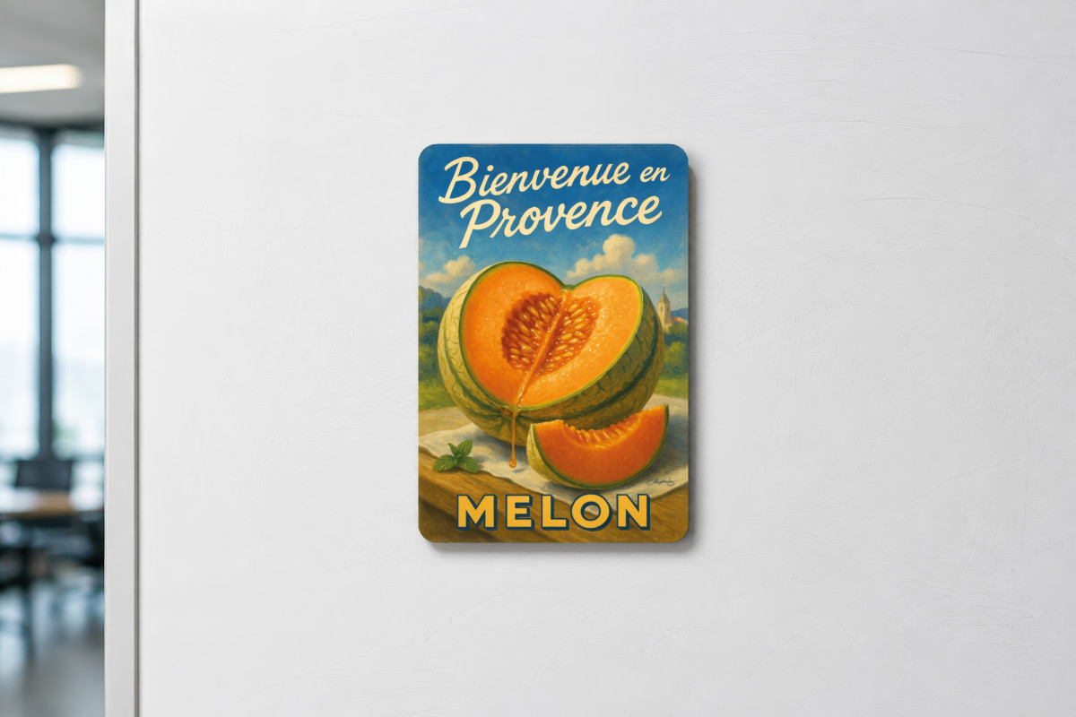 Mockup magnet 09 — Magnet Melon de Provence – Le Goût du Soleil
