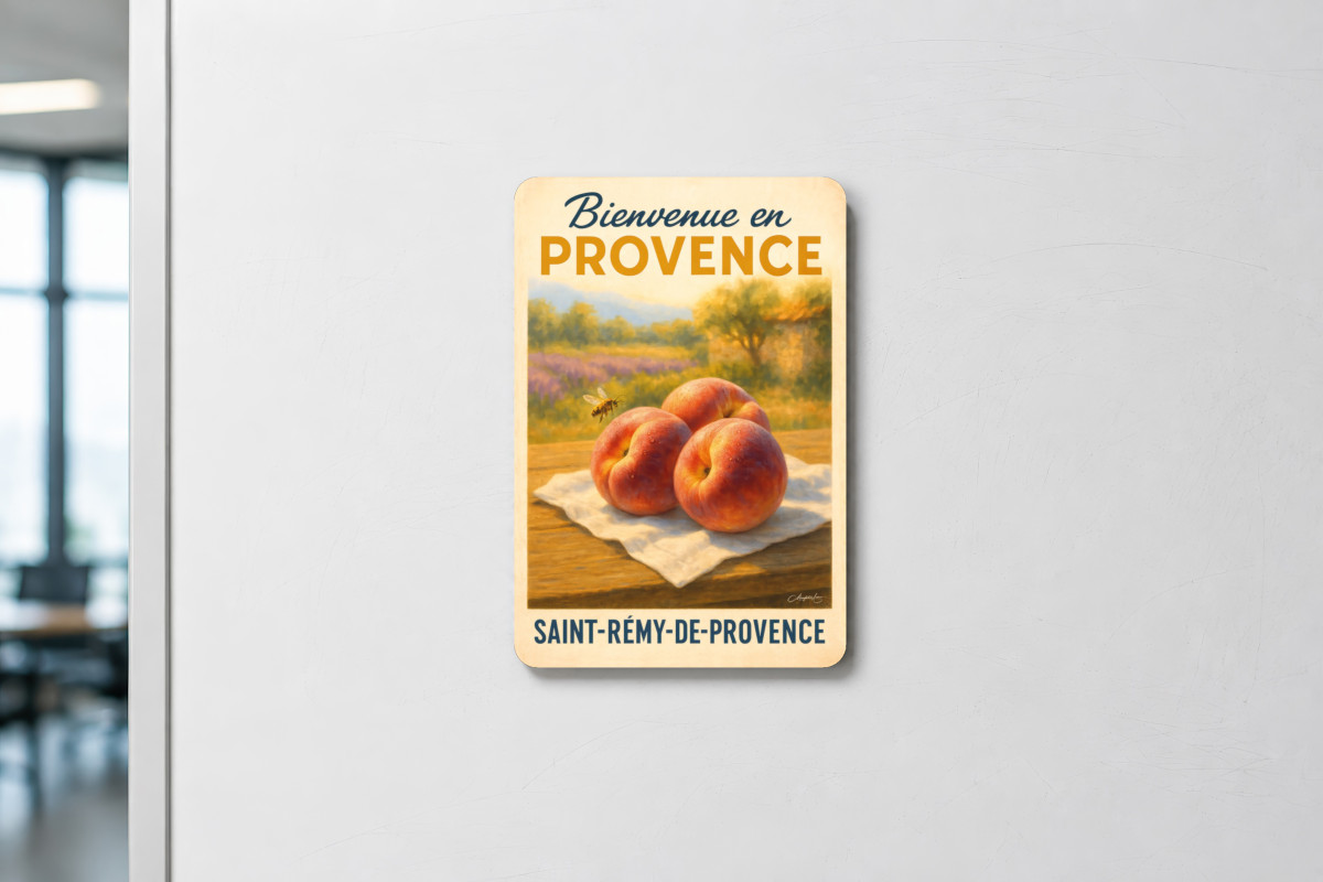 Mockup magnet 09 — Magnet Pêches de Provence – Douceur d’Été